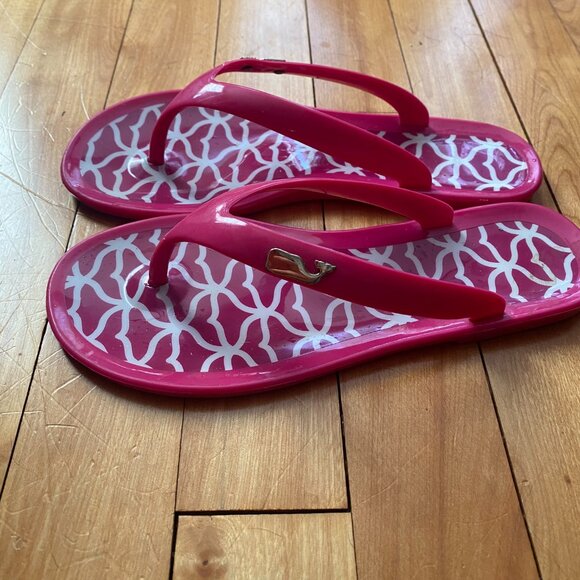 VINEYARD VINES Girls Hot Pink Jelly Flip Flop Sandals Size 3 F29 - Picture 3 of 5